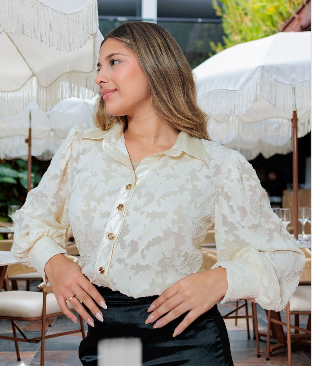 BLUSA CAMISERA VELO BEIGE
