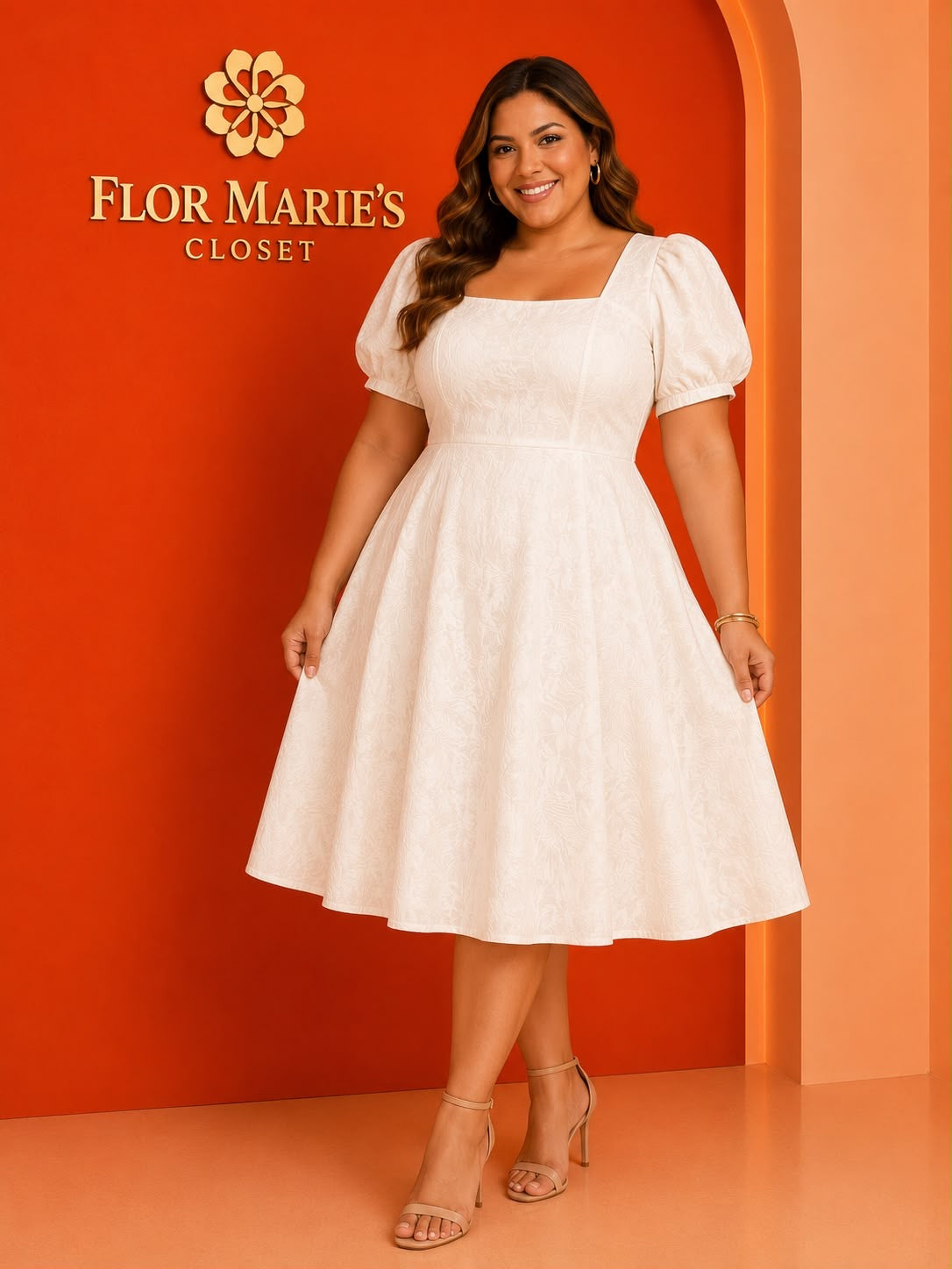 Vestido Midi Blanco Plus Size – Elegancia y Comodidad para Toda Ocasión