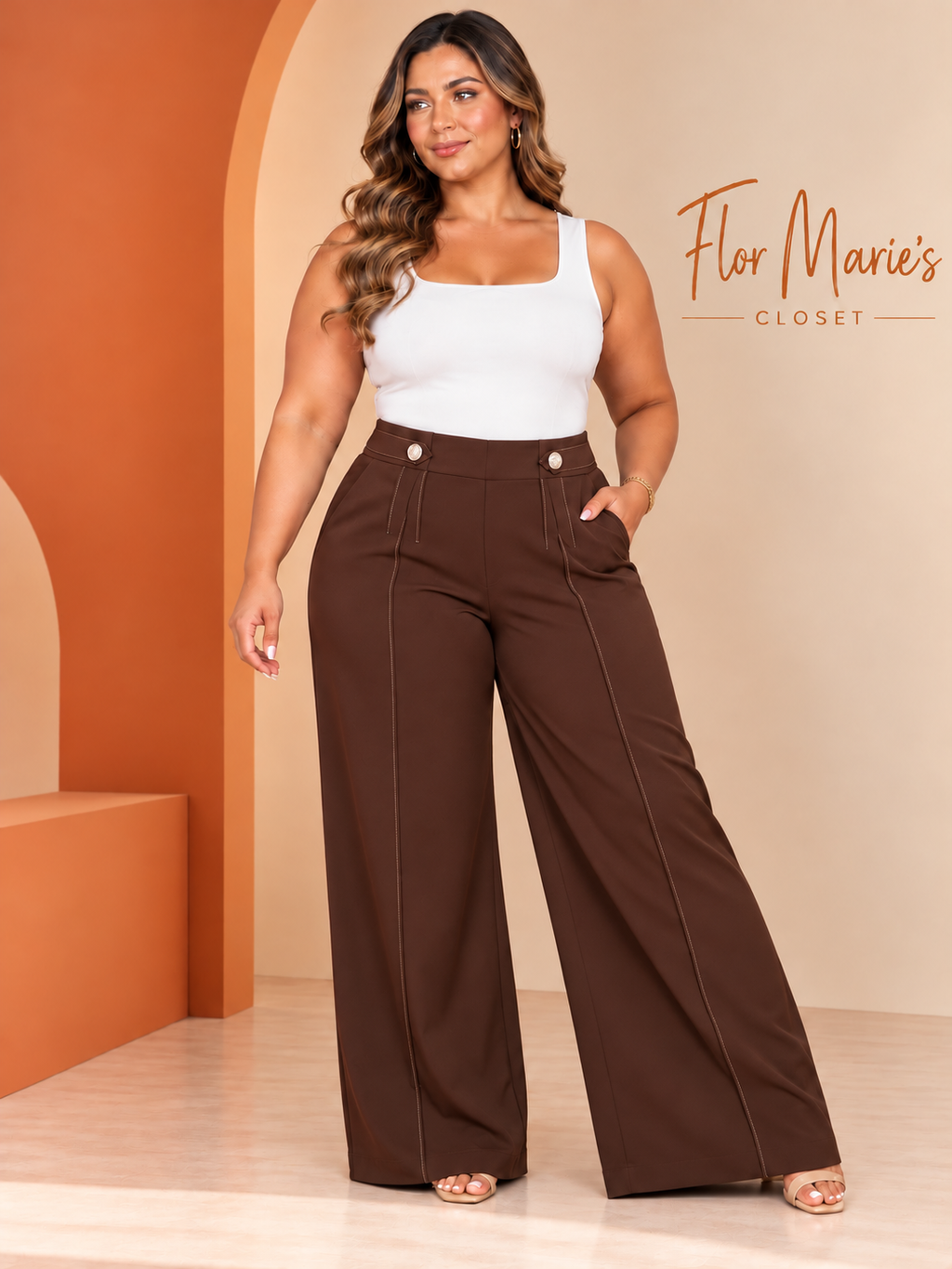 Pantalón Clásico Plus Size De Tela