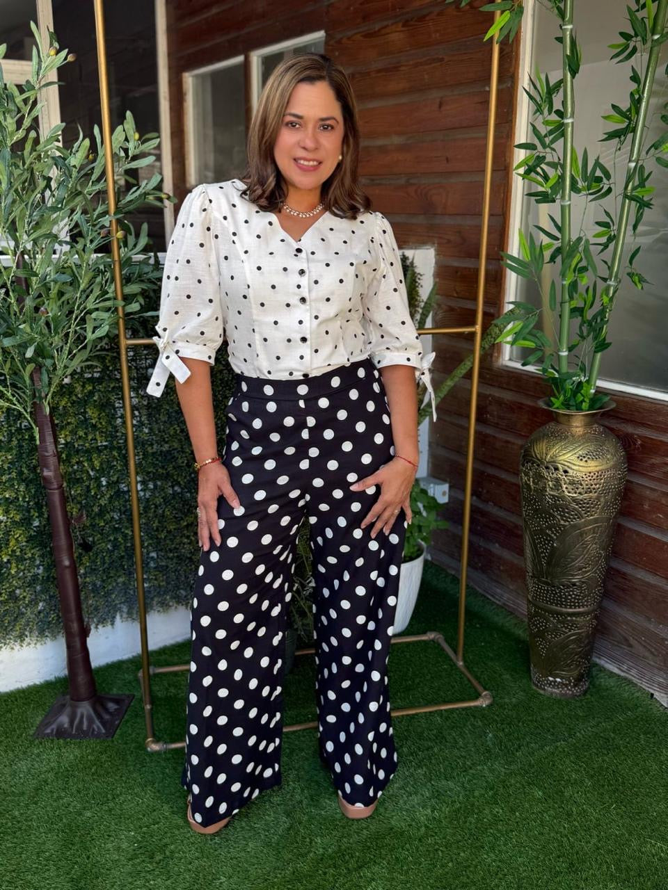 PANTALON POLKA DOTS NEGRO