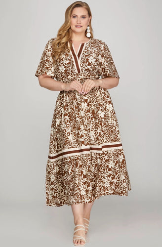 VESTIDO PLUS SIZE NUBE BROWN