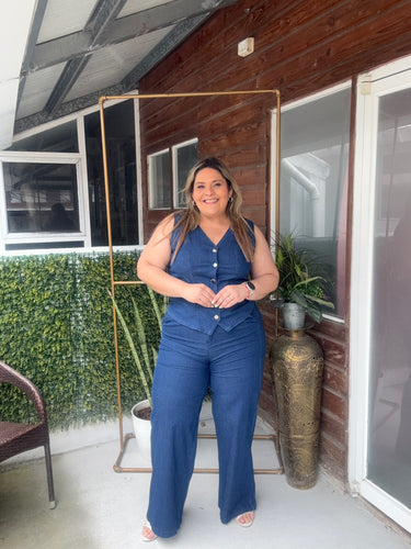 SET PLUS SIZE TIPO VEST DEEP BLUE