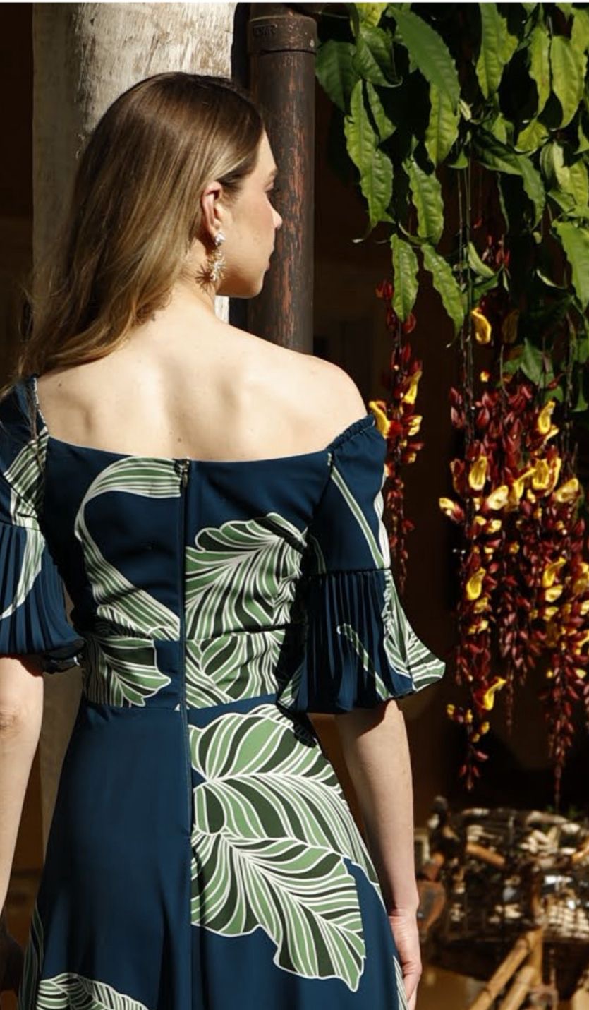 VESTIDO LAURA AZUL PETROLEO
