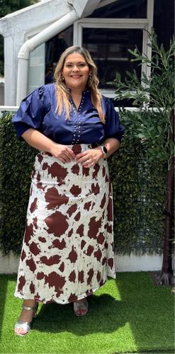 FALDA COW PRINT CAFE