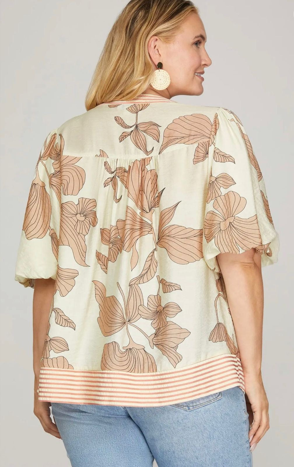 BLUSA ESTAMPADA ROSE PLUS SIZE