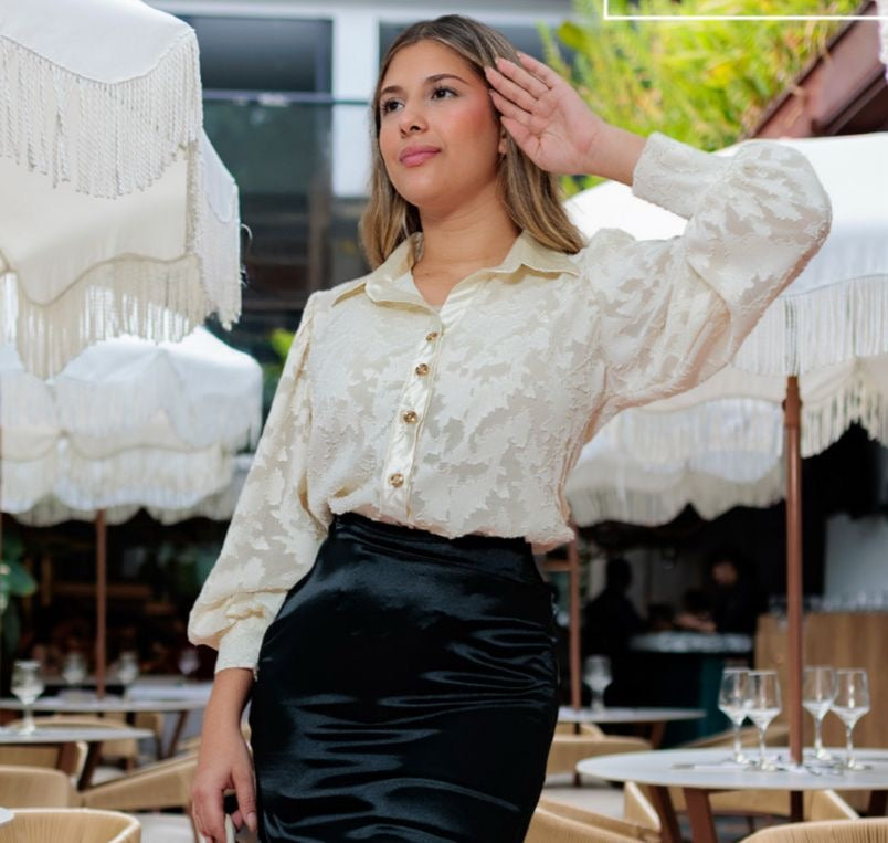 BLUSA CAMISERA VELO BEIGE