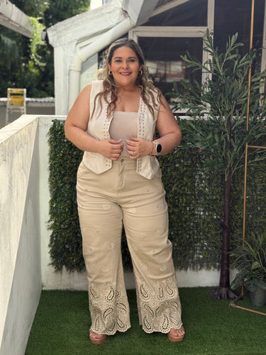 SARISA PANTALON PLUS SIZE GLADYS BEIGE