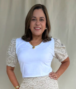 BLUSA VANESSA MANGA PUFFY CAFE