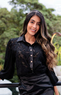 BLUSA CAMISERA VELO NEGRO