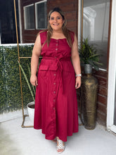 Cargar imagen en el visor de la galería, VESTIDO GERANIO ROJO VINO