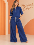 Set Azul Rey con Cierre Frontal y Detalles En Contrastantes