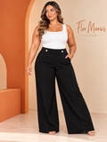 Pantalón Clásico Plus Size De Tela