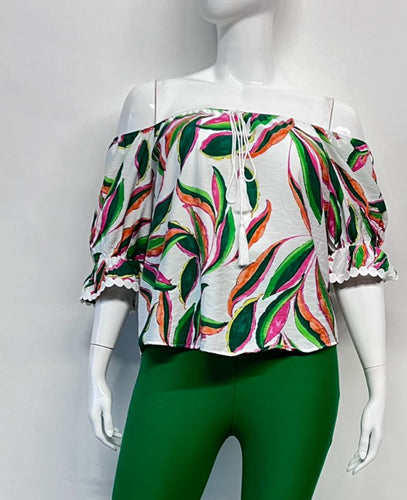 TROPICAL OFF SHOULDER BLOUSE