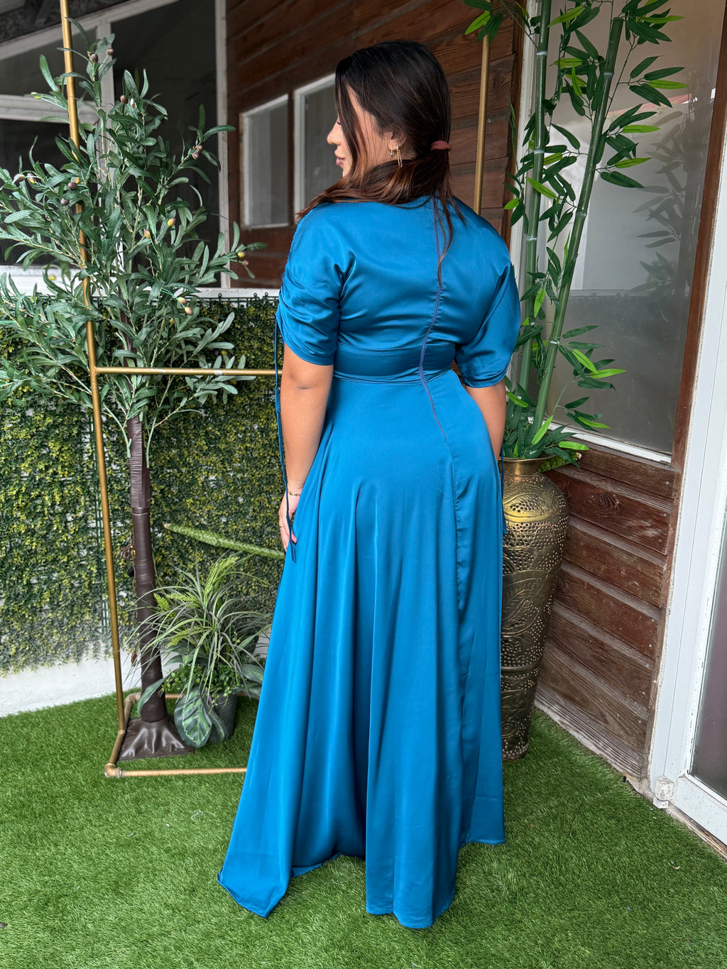 VESTIDO DARIELA AZUL PETROLEO