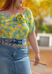 LIMONE DI AMALFI LIGHT BLUE BLOUSE