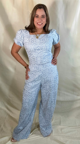 BLUSA VANESSA OJALILLO  AZUL