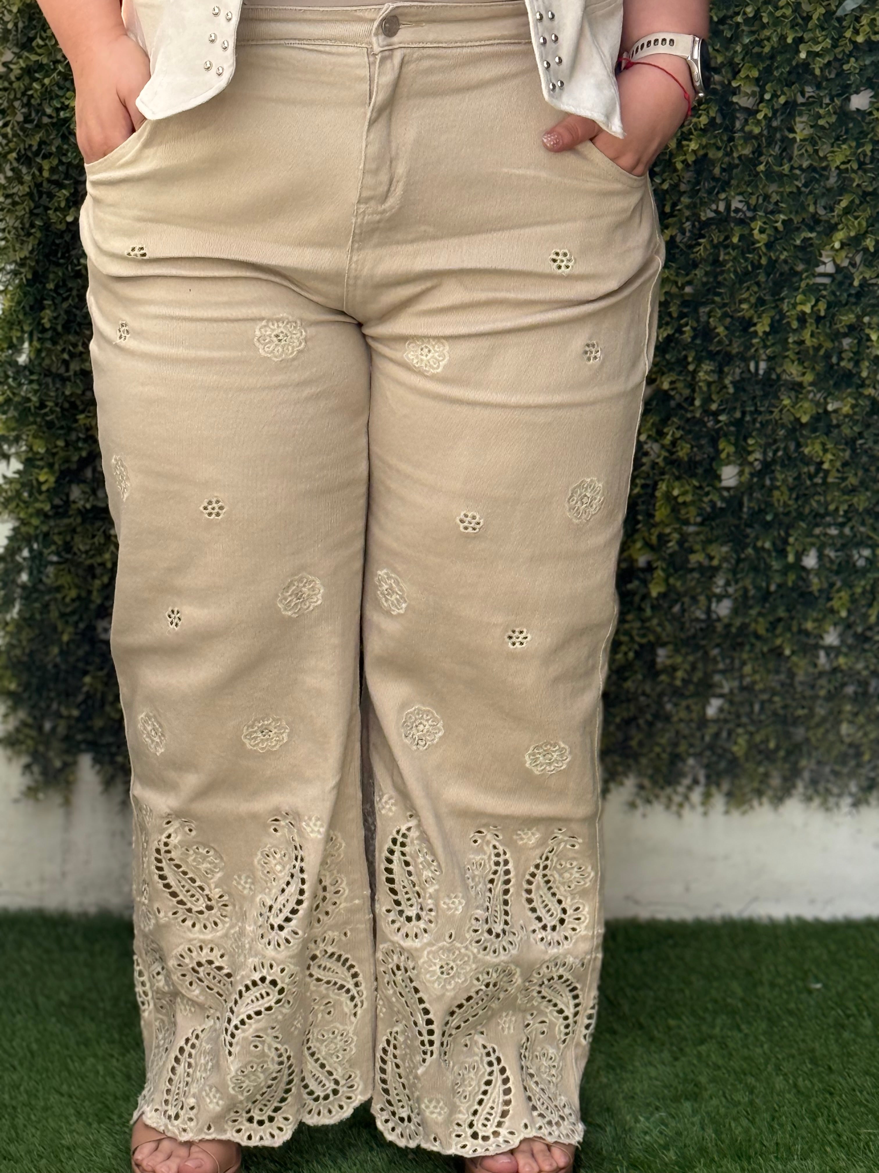 SARISA PANTALON PLUS SIZE GLADYS BEIGE
