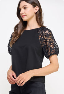 BLUSA NEGRA MANGAS FAROL TUL