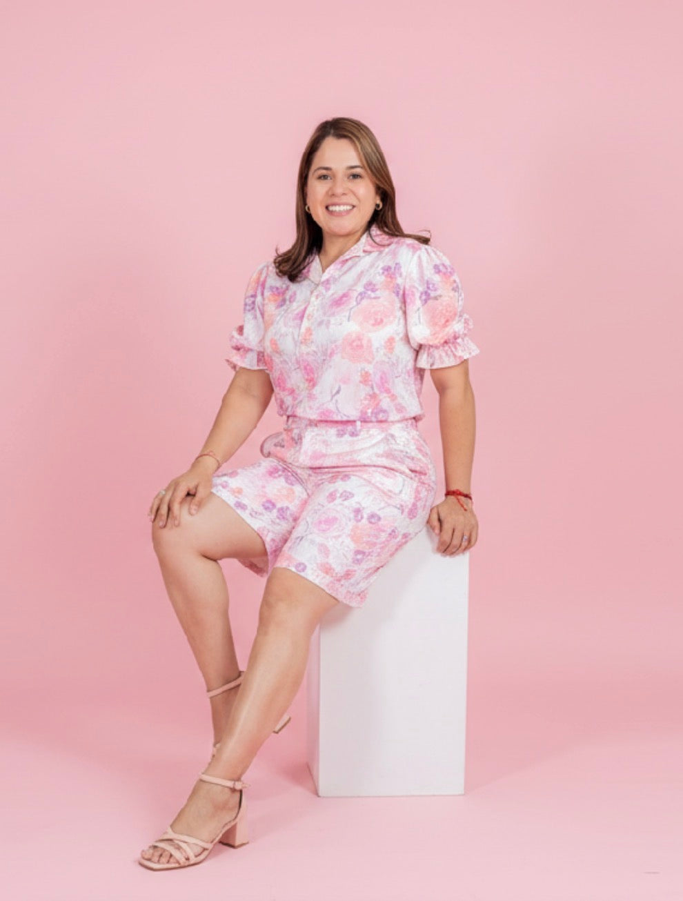 Short Floral Rosa Elegante para Mujer | Boutique de Ropa Femenina en Panamá