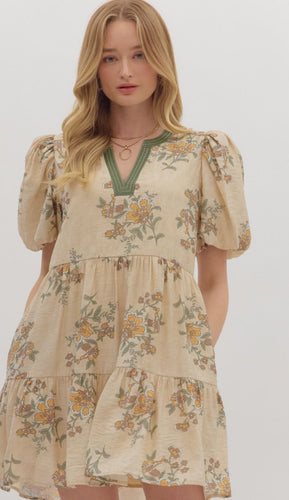 VESTIDO DORA BEIGE-VERDE