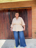 PLUS SIZE BLUSA BEIGE OVERSIZE