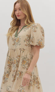 VESTIDO DORA BEIGE-VERDE