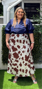 FALDA COW PRINT CAFE