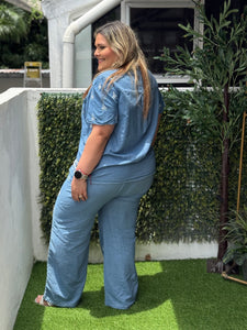 PLUS SET  CAMILA AZUL BORDADO