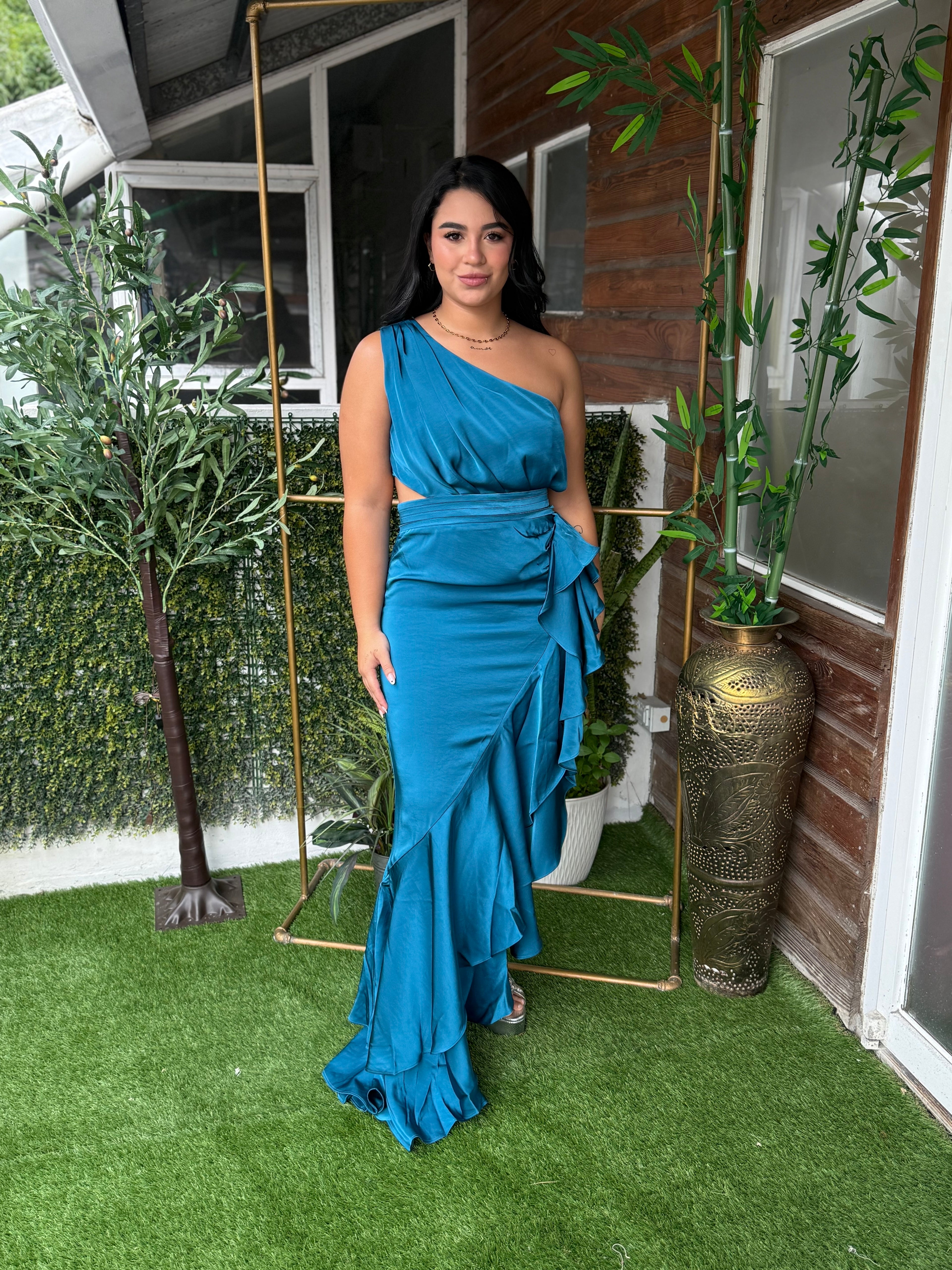VESTIDO NIURKA VERDE AZUL