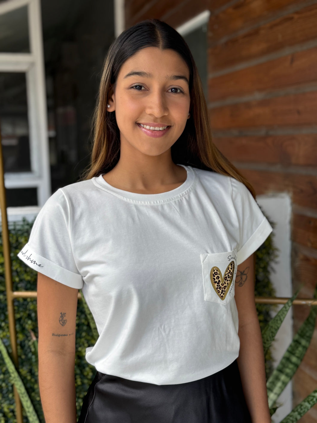 SWEATER BLANCO CORAZON ANIMAL PRINT