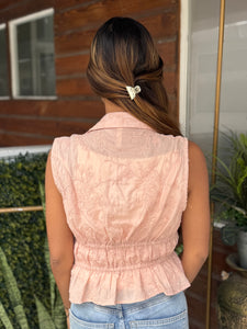 VEST  ROSA VIEJA BORDADO