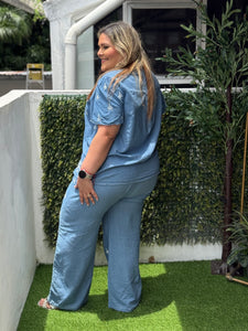 PLUS SET  CAMILA AZUL BORDADO