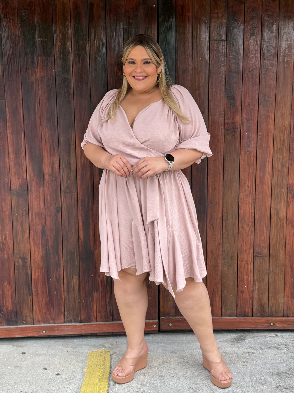 SARISA VESTIDO PLUS SIZE ROSA VIEJA