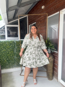 VESTIDO ESTRELLA BEIGE-VERDE