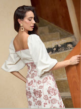 Cargar imagen en el visor de la galería, VESTIDO KEYSHA BEIGE BORDADO