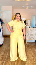 Pantalón Palazzo Plus Size Amarillo para Mujer | Moda Curvy Elegante en Panamá