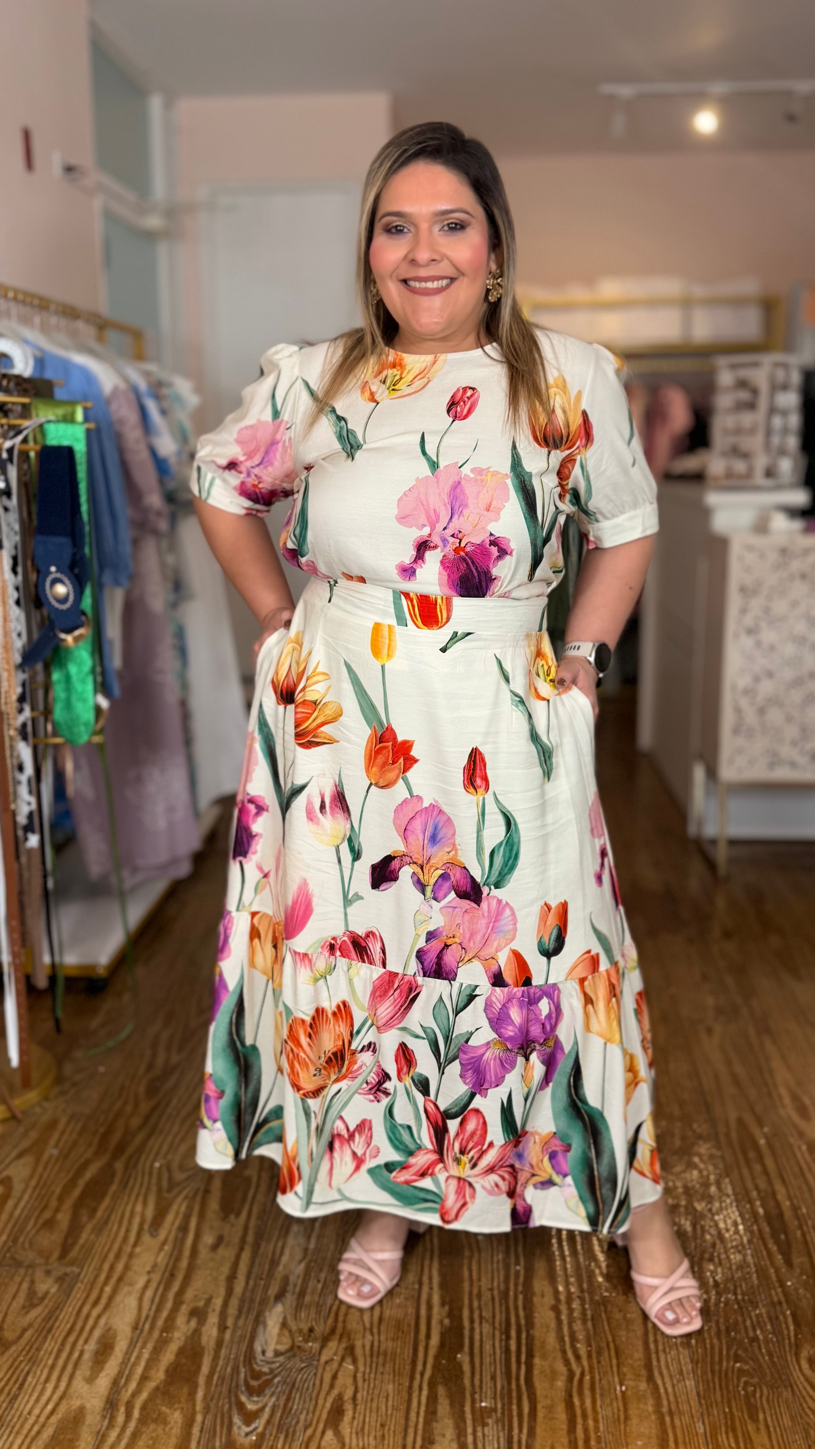 Conjunto Floral Elegante para Mujer en Panamá/Moda Plus Size y Casual Chic