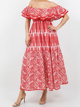 Cargar imagen en el visor de la galería, VESTIDO OJALILLO ROJO