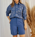 SET PRICILA AZUL BORDADO REGULAR Y PLUS