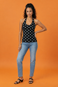 Top Cuello Halter Estampado de Lunares - Crop Top - Blusa para Mujer en  Panamá