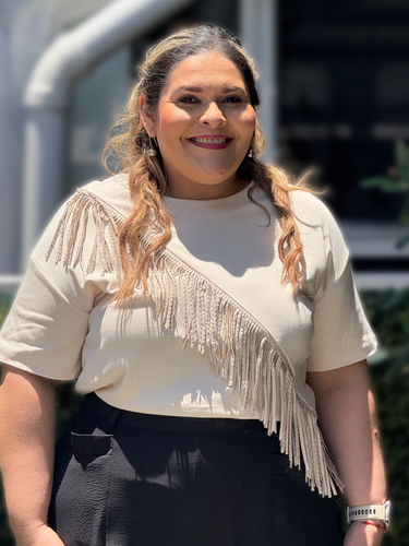 SARISA BLUSA PLUS SIZE BEIGE CON FLECOS