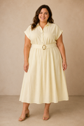 VESTIDO MIDI AMARILLO PASTEL