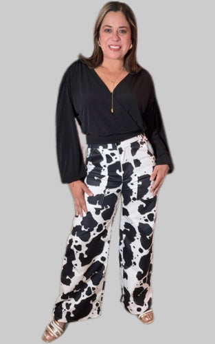 PANTALON COW PRINT NEGRO