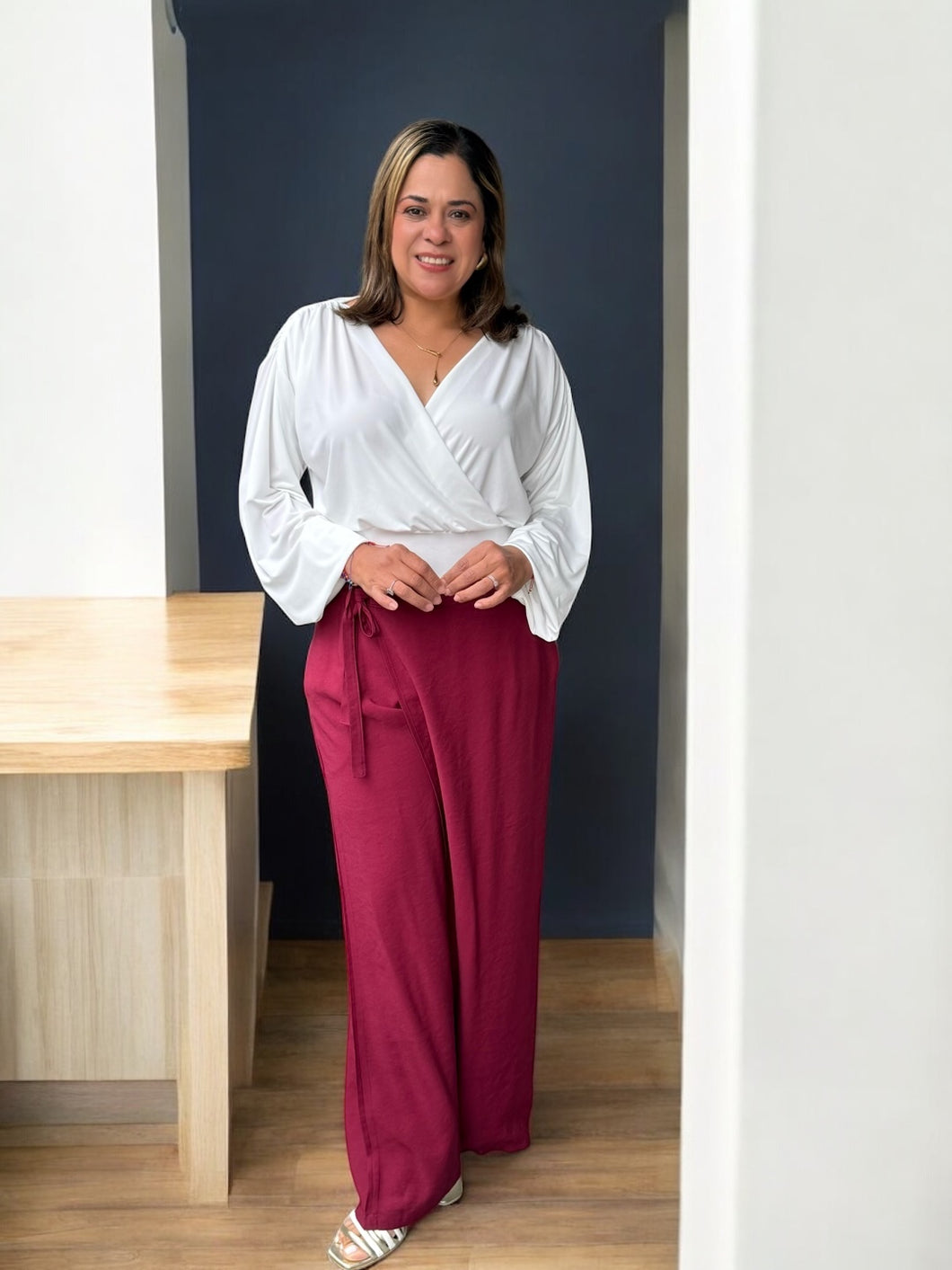 PANTALON REGINA VINO TINTO