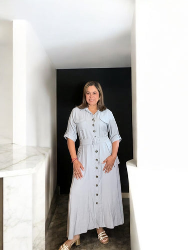 VESTIDO  CALA GRIS