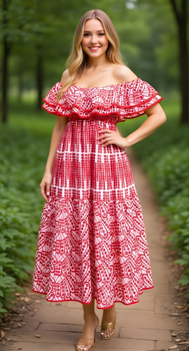 VESTIDO OJALILLO ROJO