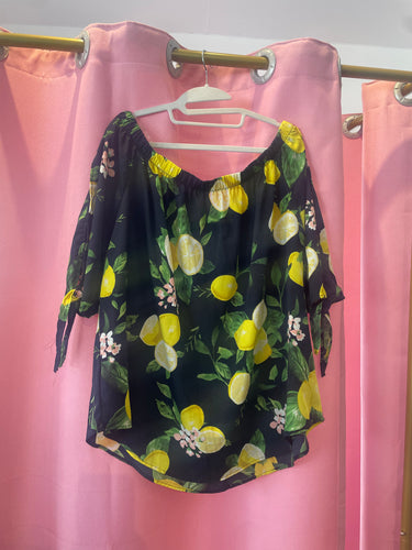 OFF SHOULDER BLOUSE LEMON PATTERN