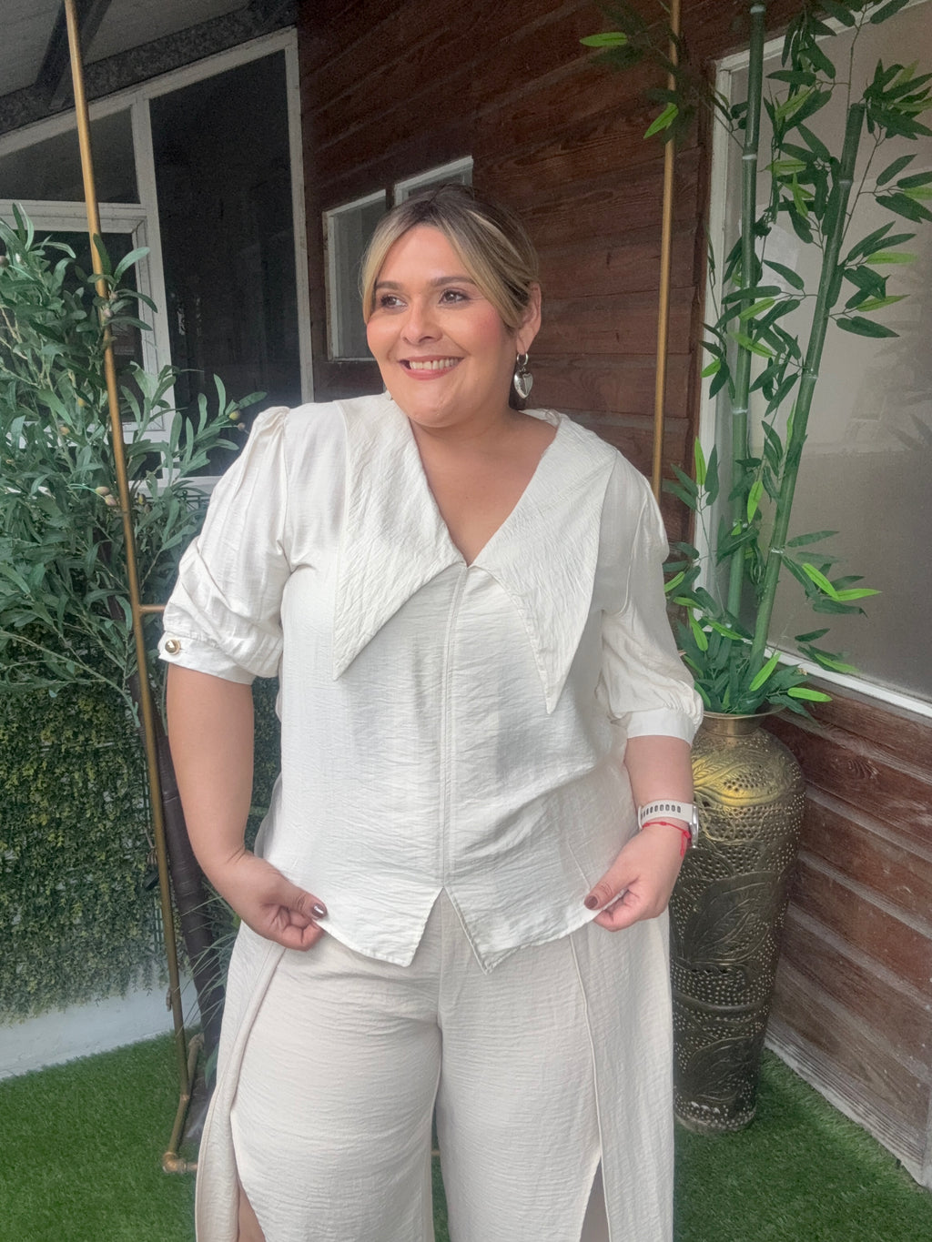 BLUSA PLUS SIZE ARACELY BEIGE