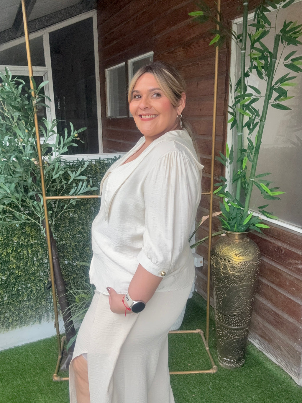 BLUSA PLUS SIZE ARACELY BEIGE