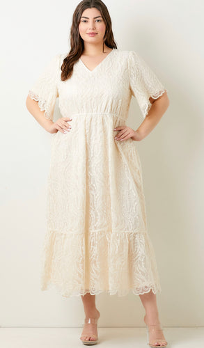 PLUS EMBROIDERED MAXI DRESS